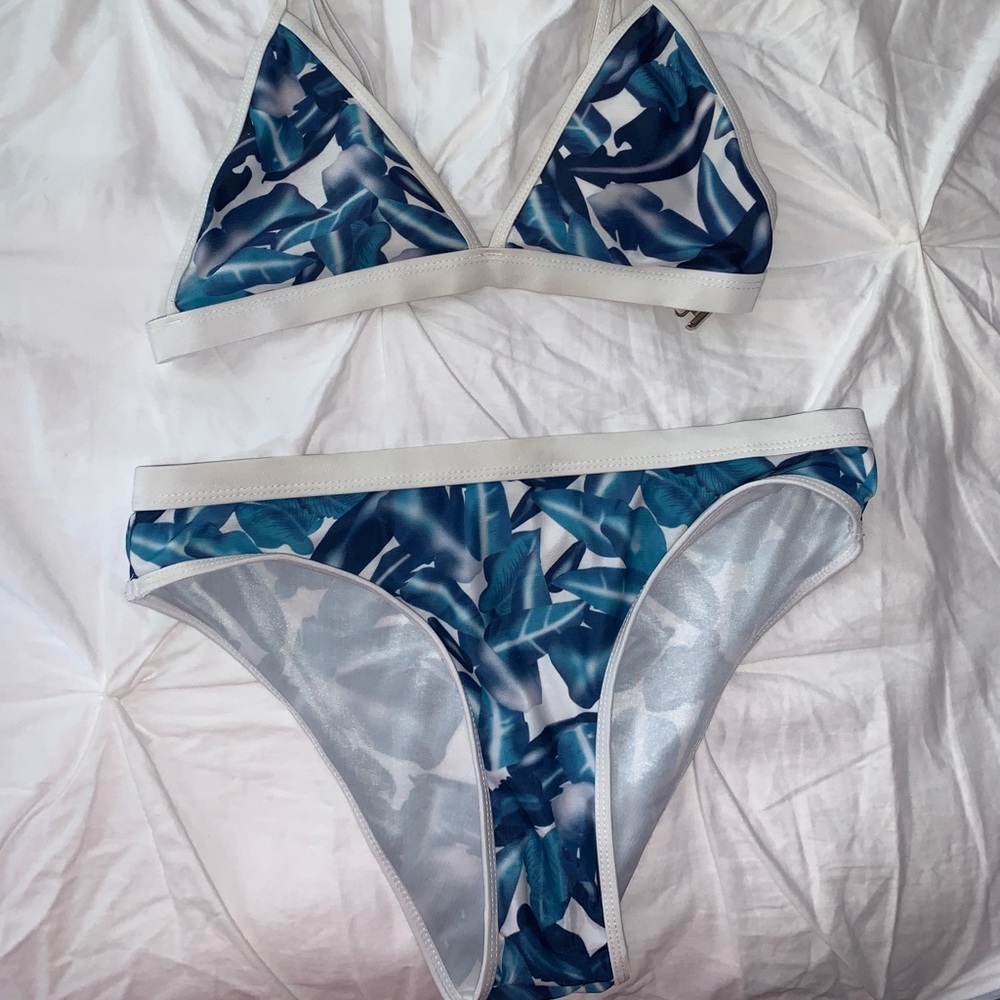 Zaful Blue & White Bikini